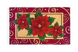 AZ FLAG Bandiera Poinsettia Stella di Natale 150x90cm - Bandiera con Poinsettias 90 x 150 cm