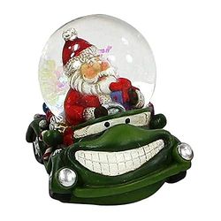 Belle Petite Boule à Neige comme Un Voiture Cars avec père noël, Dimensions Approx. 5,5 x 7,5 cm/Ø 4,5 cm