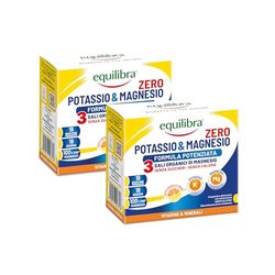 Equilibra Integratore Potassio e Magnesio, Senza Zucchero, Reintegro Sali Minerali, Gusto Limone e Arancia, 36 Bustine