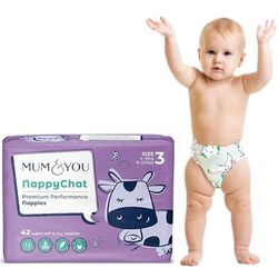 Mum & You Eco Friendly Baby Nappies, Size 3 nappies (4-9 KG), 42 Count, Dermatologically Tested nappy with 12-Hr Leak Protection with Wetness Indicator, Rash-Free baby diapers,Day & Night Time Nappies