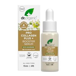Dr Organic Pro siero potenziatore di collagene, acido ialuronico, linee sottili e rughe levigate, anti-età, rassodante, leggero, vegano, cruelty free, senza parabeni e SLS, biologico, 30 ml
