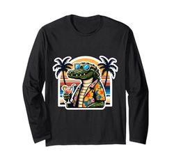 Alligator Sunglasses Holiday Florida Vacation Everglades Sun Long Sleeve T-Shirt