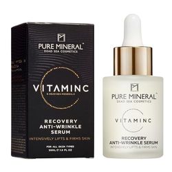 Pure Mineral - Siero Anti-Rughe Vitamina C Rigenerante per Pelle Matura - Effetto Lifting, Minerali del Mar Morto, Riduzione Visibile delle Rughe - Senza siliconi, solfati, parabeni - 30ml