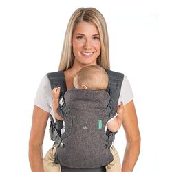Infantino Mochila porta-bebés Flip Advanced 4 em 1, ergonómica, conversível, adaptável ao longo dos anos, para recém-nascidos e bebés com mais de 3,6-14,5 kg, cinzento
