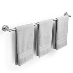 JunSun Toallero de 30 Pulgadas, toallero de baño Resistente, Moderno toallero Plateado Cepillado, Accesorios de baño, toallero Plateado, Barra única, níquel Cepillado