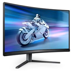 Philips Evnia 27M2C5500W - 27" QHD Curved Gaming Monitor, 240Hz, VA, 0.5ms, FreeSync premium pro, Low input Lag, Height adjust, HDR (2560 x 1440 @ 240Hz, 400 cd/m², HDMI 2.0 / DP 1.4 / USB 3.2)