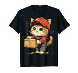 Carino che lavora Cat Delivery Driver Maglietta