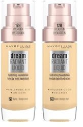 Maybelline New York - Fond de Teint Fluide Perfecteur de Teint - FPS13 - Dream Satin Liquid - Beige Doré (21) - 30 ml (Lot de 2)