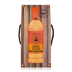 Accentra gel de ducha SABOR RON en botella que incluye caja de regalo con apariencia de ron, 400 ml, aroma: ron - recargable, naranja
