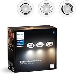 Philips Hue White Ambiance Milliskin, Faretto ad incasso Smart LED, Rotondo, Bianco, confezione da 3