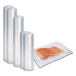 Caso, Set di fogli per macchina da sottovuoto, 16 x 23 cm, 50 pz.; 20 x 600 cm, 2 pz.; 28 x 600 cm, 1 pz.; 30 x 600 cm, 2 pz.