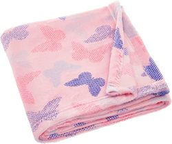 Playshoes Couverture Polaire - Motif Papillons Roses - 75 x 100 cm