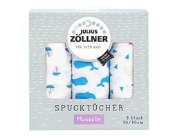 Spuckdoeken 3-pack, 70x70 cm, walvis blauw