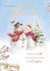 Regal Publishing Christmas Card To a Special Brother & Sister In Law Snowman couple - 9 x 6 inches