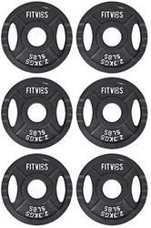 Signature Fitness Gietijzeren plaat halterschijf voor krachttraining en gewichtheffen, 2 inch midden (Olympisch), 2,3 kg (set van 6)
