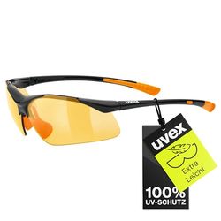 Uvex Sportstyle 223, óculos desportivos unissexo, de espelho, conforto sem pressão e suporte perfeito, preto laranja/laranja, tamanho único