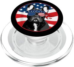 Merica French Bulldog Bandera Americana 4 de Julio Frenchie PopSockets PopGrip para MagSafe
