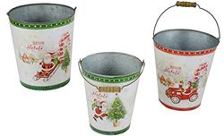 LORENZON GIFT NBG-0062 Set 3 Hög hink Burk God Jul, Multifärg, Unik