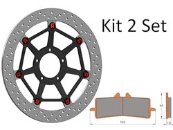 Kit Dischi Freno Flottanti Anteriori Accossato Linea Elite per Moto DKS036 + Pastiglie freno AGPA106 per DUCATI SUPERLEGGERA ABS (1199) dal 2014 al 2014