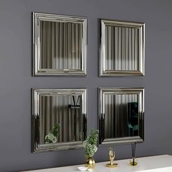 Dmora Helion Mirror, Mirror, Wall Decor, 40 x 3 x 40 cm, Silver