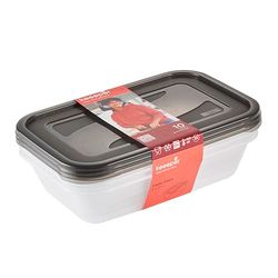 keeeper Set 3x Barattolo per alimenti freschi Fredo rettangolare 2,4 l