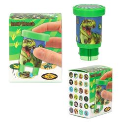 Depesche 13349 Dino World Sticker Stamper-Set timbrare Dinosauri, incl. Timbro e 160 Adesivi, Multicolore, One Size