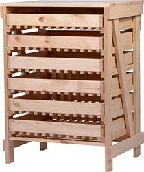 dobar® 29024FSCe - Bastones de manzanas con 6 cajones | Horde de frutas de madera maciza | Estante de almacenamiento para alimentos | Caja de manzanas | Caja de frutas | 51 x 40,5 x 70,5 cm | Pino natural macizo
