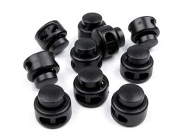 cyclingcolors 5X Terminale Fermacorda 13x15mm Abbigliamento Rotondi plastico Stop cordone Chiusura Regolabile Cordino Elastico Scarpe Zaini Tenda Campeggio, Nero