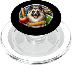 Regreso a la escuela Perro pastor belga Niños Niñas Estudiante Niños PopSockets PopGrip para MagSafe