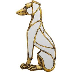 Kare Design Dog Mirror Objet Mural doré élégant pour décoration de Chambre Motif Animal pour Salon, Couloir, Bureau à Domicile, 38 x 24 x 4 cm (H x l x P)