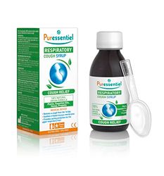 Puressentiel Respiratory Cough Syrup 125ml - Cough Relief for All Coughs + Cold & Flu - Chesty Cough, Mucus Cough - 100% Natural Origin Medical Device - Essential Oils & Honey - for Children Aged 12+