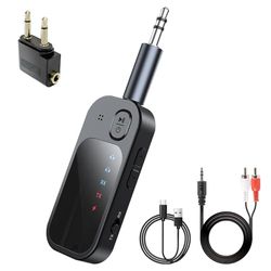Transmetteur Récepteur Bluetooth 5.4, Emetteur Bluetooth sans Fil 2 en 1, Prise en Charge de 2 AirPods/écouteurs, récepteur Audio pour TV, Home stéréo, Casque, Haut-parleurs, Ordinateur Portable