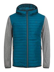 JACK & JONES JJEMULTI Quilted Jacket NOOS gewatteerde jas, Sailor Blue/Detail: Grey Melange Sleeve, L, Sailor Blue/Detail: Grey Melange Sleeve, L