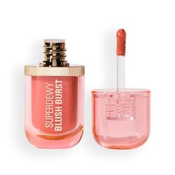 Revolution Superdewy Liquid Blush Burst - Rubor líquido de cobertura buildable para mejillas, fórmula sérum con péptidos y ácido hialurónico, vegano - Peach Spritz - 4,2 ml