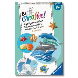Ravensburger - Be Creative Midi | Sculture in Gesso Delfini | Giochi Creativi Bambina 7 Anni | Gioco Bambina 7 Anni o Più | Kit Lavoretti Creativi per Bambini