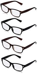 The Reading Glasses Company Nero Marrone Lettori Valore 4 Pacco Uomo Donna Rrrr77-1122 +2,50 - 88 Gr