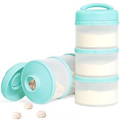 Termichy Lot de 2 boîtes de rangement empilables pour bébé (vert menthe)