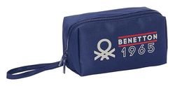 Safta Benetton Varsity M050 Etui, vierkant, groot, voor kinderen, ideaal voor schoolleeftijd, comfortabel en veelzijdig, kwaliteit en duurzaamheid, 22 x 10 x 10 cm, marineblauw/grijs, uniseks,