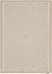 Agnella Noble Klaro - Tappeto 100% lana British Wool, tessuto con tecnologia Wilton, moderno, vintage, 120 x 180, beige scuro