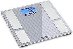 KERN MFB 150K100S05 Lichaamsanalyse weegschaal (weegbereik max. 182 kg, afleesbaarheid 0,1 kg, vlakke constructie, geheugen voor maximaal 10 personen, groot display, personenweegschaal)