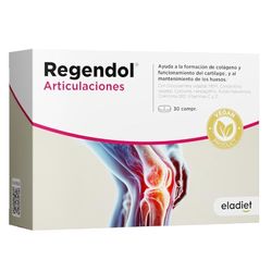 REGENDOL ARTICULACIONES VEGANO con Glucosamina y Condroitina - Antiinflamatorio Natural para Articulaciónes, Huesos, Musculos - Con Vitamina C y D, Q10, MSM, Acido Hialuronico y Curcuma | ELADIET