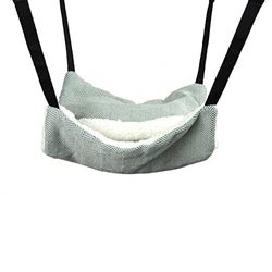 Little Friends Fluffy Lined Recycled Eco Hammock With Pouch: Green Herringbone