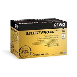 GEWO Select Pro - Bolas de ping pong de mesa (3 estrelas, plástico, 40 +, com costura), com certificação ITTF, 72 bolas profissionais de ping pong , branco, 40 mm, cor