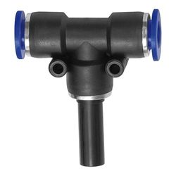 Raccord en T 6 mm de diamètre extérieur pour tuyau Ø 4 mm, pression de travail max. 15 bar, plastique