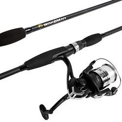 Wakeman Strike Series spinhengel en rol combo - zilver metallic - 80-FSH3003, 6,5 voet, Blackout