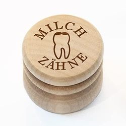 Chinchilla® Caja de dientes de leche con impresión de madera de arce | para niños | Almacenamiento | Regalo para bautizo, inscripción en la escuela, jardín de infancia