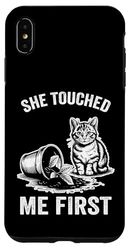 She Touched Me First Cat Plant Kitten Plants Amoureux des chats Coque pour iPhone XS Max
