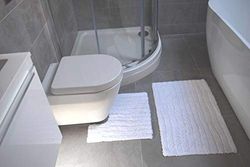 Rapport Home Rapport Finley Bath Set, 100%-cotton, White, Bathmat (50x80cm), Pedestal mat (50x50cm)