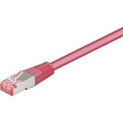 Goobay RJ45 Netwerkkabel, CAT 6 S/FTP, 1,00 m, magenta, vlamvertragend, met vergrendelingsbeveiliging