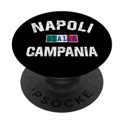 Naples Italy Compania - Bandera italiana con estampado desgastado PopSockets PopGrip Adhesivo